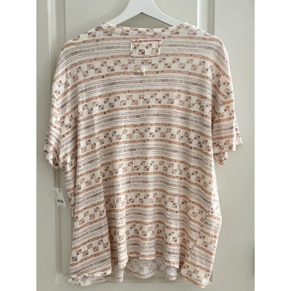 NWT Free People We The Free Nina Printed Short Sleeve Tee Shirt Size S